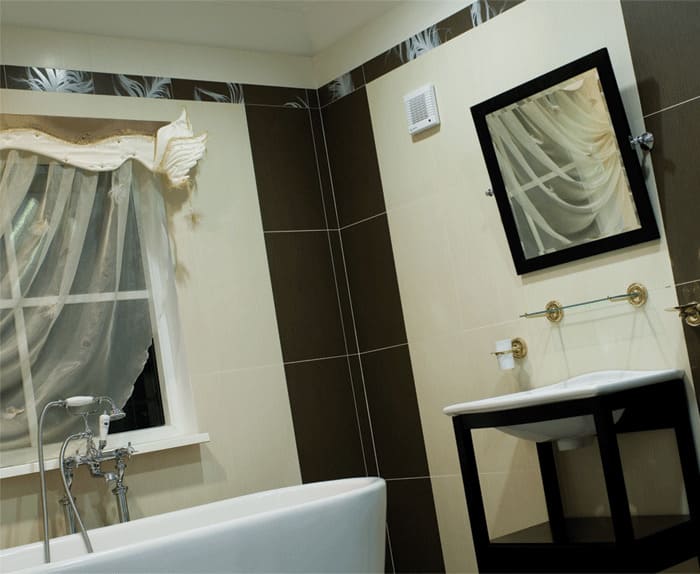 Приклад монтажу вентилятора Vents 100 MA у ванній кімнаті