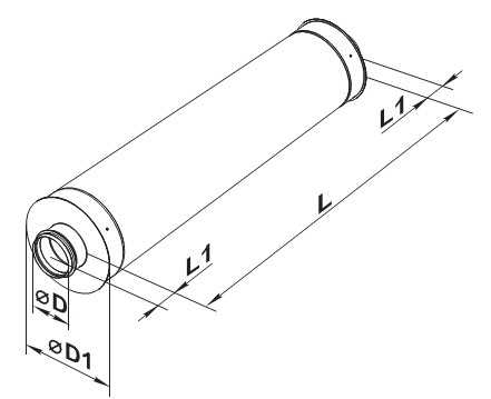 Габаритные и присоединительные размеры шумоглушителя для вентиляции
