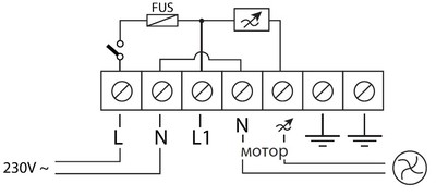 Підключення регулятора до вентилятора і напруги