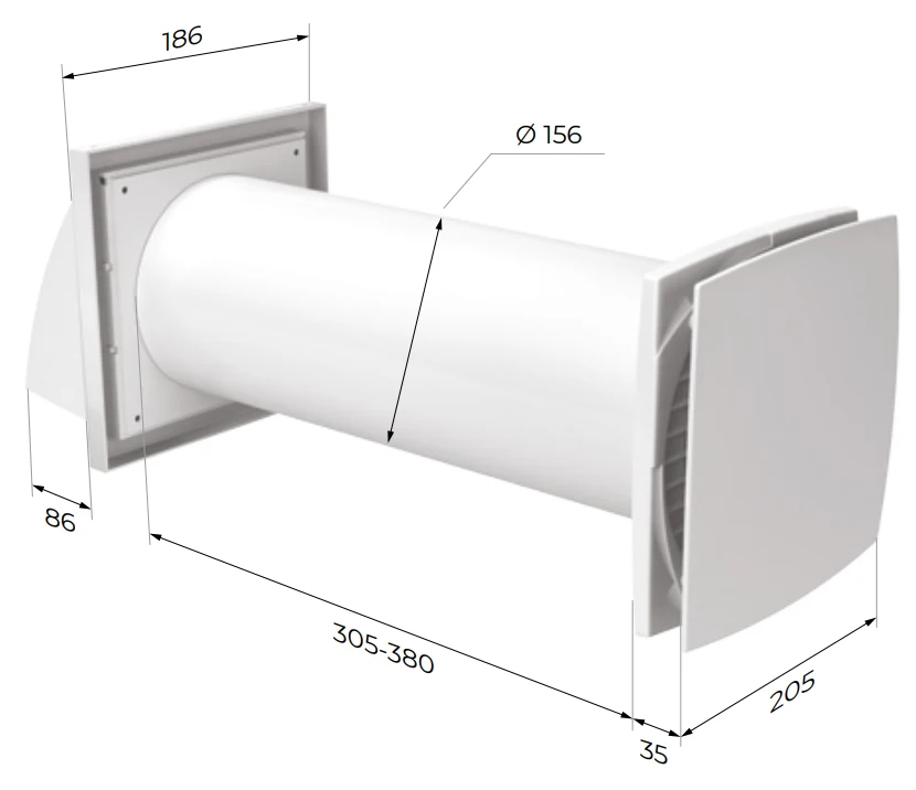 Розміри провітрювача
