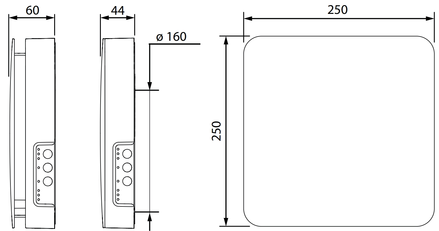 Розміри лицьової панелі